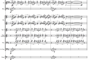 The end of Chorus 3 - interweaving syncopations between horns and heavy brass